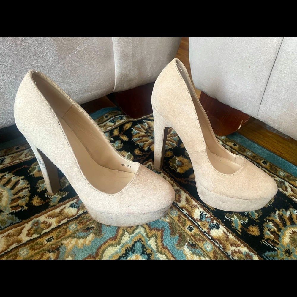 Charlotte Russe Bulky Heels - Cream Stilettos